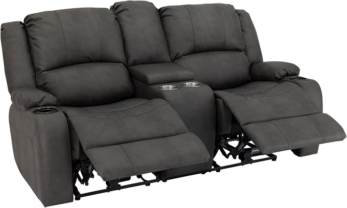 RecPro Charles 70" RV Wall Hugger Reclining Sofa | Gunmetal