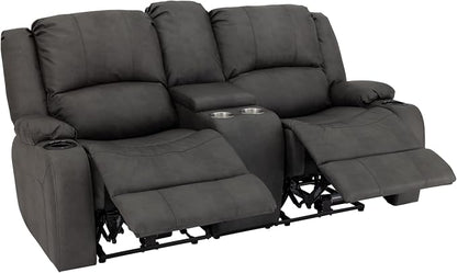 RecPro Charles 70" RV Wall Hugger Reclining Sofa | Gunmetal