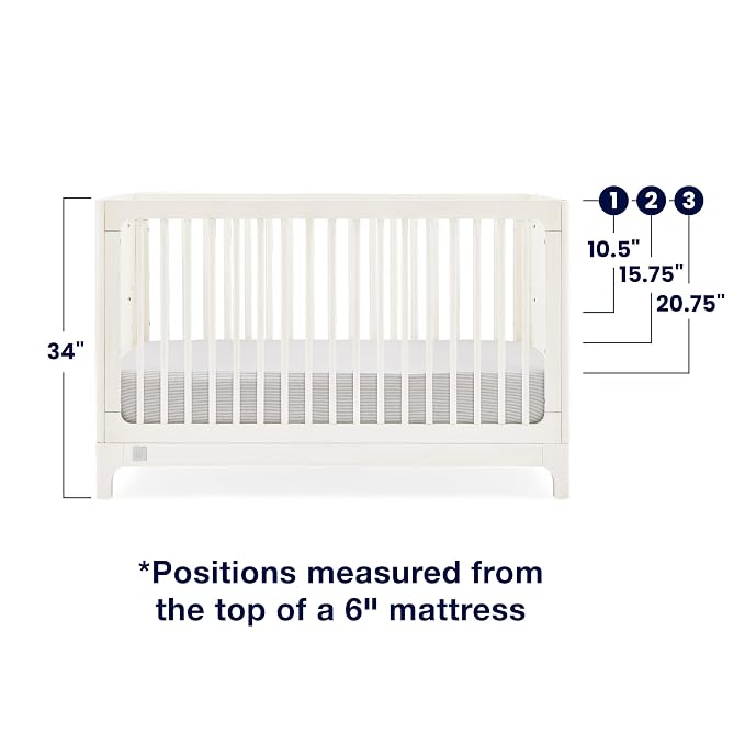 babyGap Wren 4-in-1 Convertible Crib by Delta Children - Greenguard Gold Certified, Antique White
