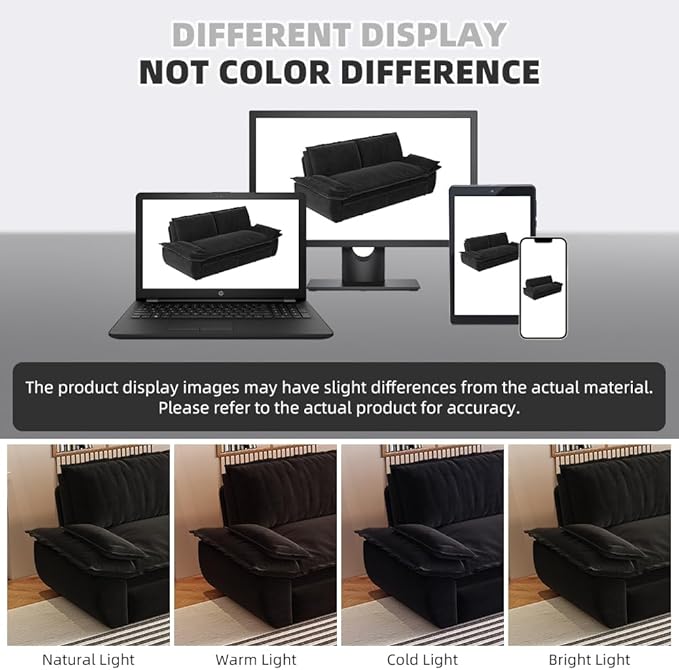 73.2" Sleeper Sofa Bed Queen, 3-in-1 Convertible Couch, Modern Pull Out Couches, Comfy Velvet Futon Sofa, Cloud Loveseat Lounge, Pillow Arm, for Small Spaces, Apartment, Living Room, Black