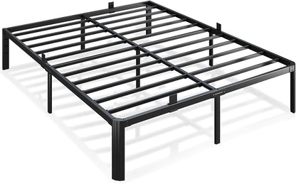 Metal Bed Frame Full Size, 14 Inch 3500 lbs Heavy Duty Platform Bed Frames Steel Slats Noise Free No Box Spring Needed, Easy Assemble Sturdy Bedframe Rounded Corner with Storage and Mattress Retainers