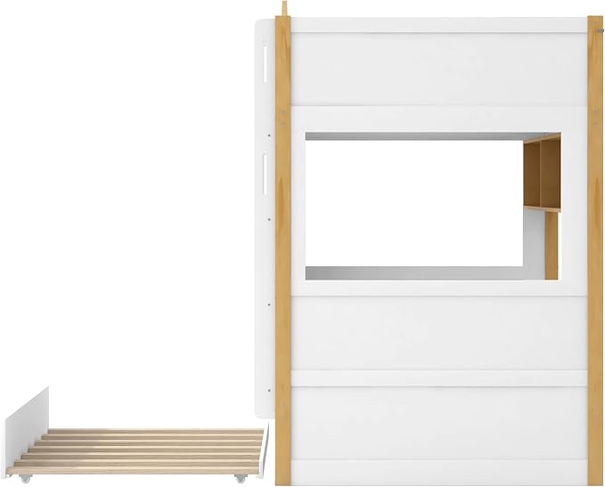 Bellemave Bunk beds Twin Over Twin with Twin Size Trundle, Low bunk Bed for Kids Adults and Teenagers，White