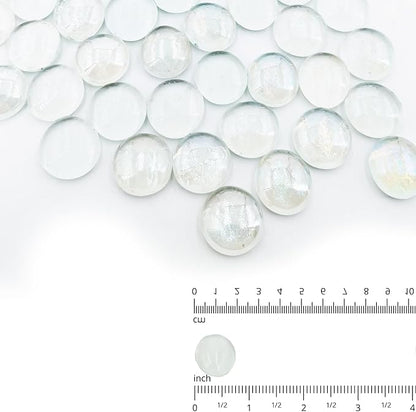 19 Pound Fire Glass Beads for Fire Pit 1/2 inch Tempered Glass Rocks Ultra Clear