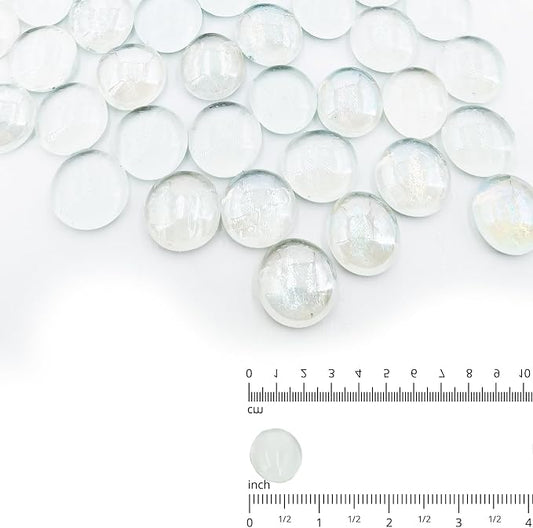 19 Pound Fire Glass Beads for Fire Pit 1/2 inch Tempered Glass Rocks Ultra Clear