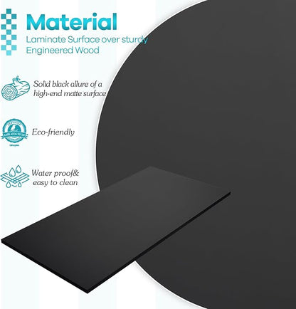 Kaboon 36x24 inches Tabletop, Solid One-Piece Desktop for Sit Stand Desk, Double Desks, L Desk DIY,Wood Countertop Home or Commercial Use,1 inch Thick, Solid Black