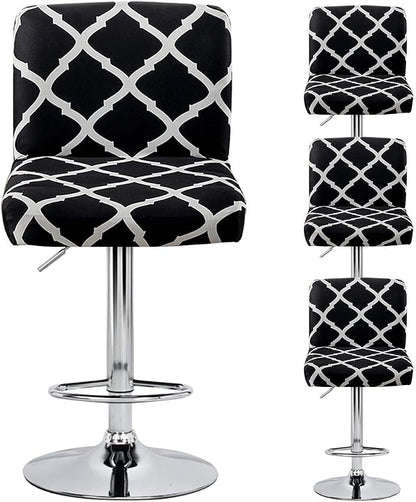 Levoberg Bar Stools Cover Set of 4 Printed Armless Swivel Barstools Slipcovers with Backs Stretch Square Counter Height Bar Stools Covers Modern Style #1