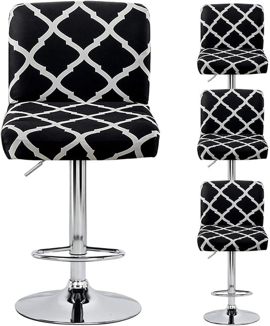 Levoberg Bar Stools Cover Set of 4 Printed Armless Swivel Barstools Slipcovers with Backs Stretch Square Counter Height Bar Stools Covers Modern Style #1