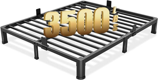 Yitong Angel 6 inch King Size Bed Frame with Round Corner Legs Mattress Slide Stopper,Low Profile Heavy Duty Metal Platform,Steel Slat Support,No Box Spring Needed,Easy Assembly,Noise Free