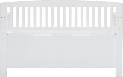 Cynthia White Storage Bench with Flip-Top Lid and Hidden Storage Space by Linon