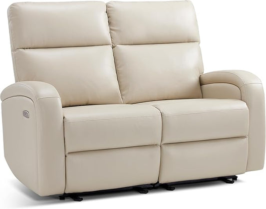 MCombo 56" Zero Wall Recliner Loveseat, 2-Seat Power Wall Hugger Sofa with USB & Type-C Dual Ports, for Small Space, Living Room, RV PR646M1 (Beige, Loveseat)