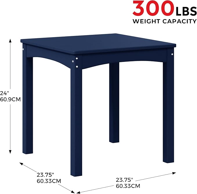 Costaelm Kids Outdoor 24" Dining Table, Navy Blue