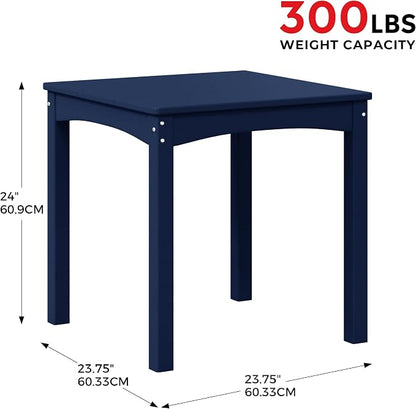Costaelm Kids Outdoor 24" Dining Table, Navy Blue
