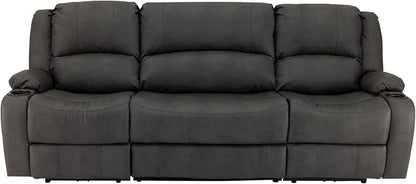 RecPro Charles 94" Powered Triple RV Wall Hugger Recliner | Drop Down Console | RV Furniture with Upgraded 2023 Fabric (Gunmetal)