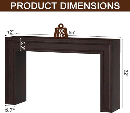 Rresyet 55 Inch Long Console Table, Sofa Table Behind Couch, Entryway Table, Farmhouse Entryway Table for Entrance, Hallway, Living Room (Cherry)