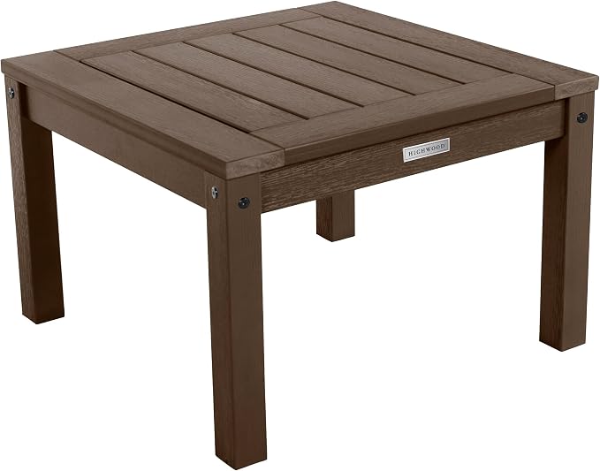 Highwood AD-KITCHGL2-ACE 2 Lehigh Garden Chairs with 1 Square Side Table 3-Piece Set, Weathered Acorn