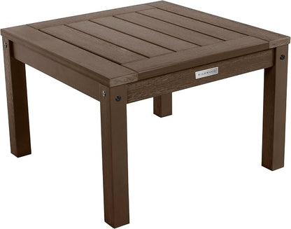 Highwood AD-KITCHGL2-ACE 2 Lehigh Garden Chairs with 1 Square Side Table 3-Piece Set, Weathered Acorn