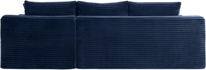 95-Inch U-Shaped Right Facing Corner Compressed Sofa Modular Sectional Boneless Cloud Sofa Floor Foam Couch W/Chaise Lounge & Ottoman, Corduroy Corner Boneless Cloud Couch
