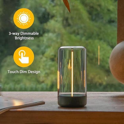 AUGE LIGHT Mini Minimalist Table Lamp Cordless Lamp Rechargeable Table Lamp Portable Nightstand Lamps Desk Lamps for Home Office Unique Ambient Light Mood Lighting for Desk Decor Beside (Dark Green)
