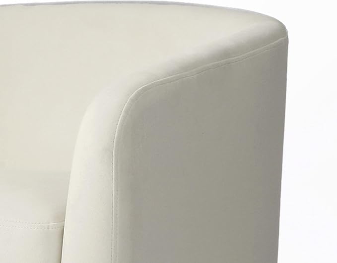 Swivel Barrel Accent Chair, Upholstered Armchair for Living Room, Ivory