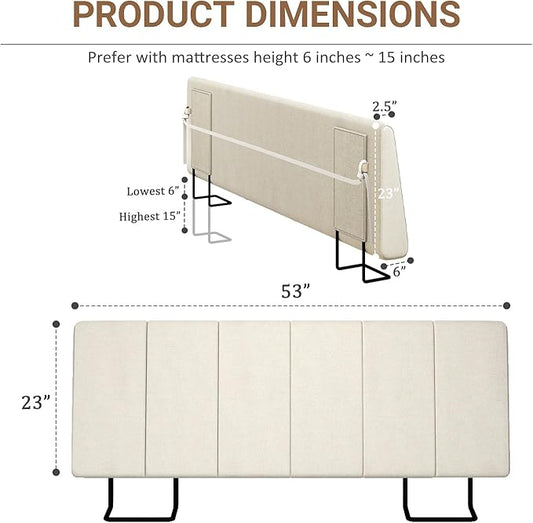 Full Size Headboard Only-No Assembly, Upholstered Headboard Full Size Linen Fabric Modern Style Headboards Extra-Thick, Beige