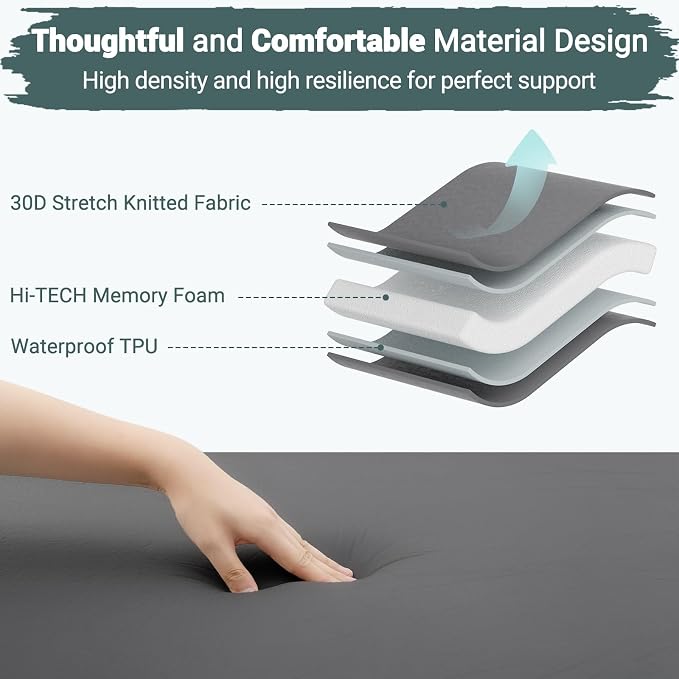Elegear CumbreX™ Self Inflating Sleeping Pad, Built-in Electric Pump 3.15" Ultra-Thick Memory Foam Camping Mattress Pad with Pillow Double Sleeping Pad for Camping R-value 9.5 Foam Camp Pad for Travel