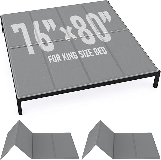 Bunkie Board King Size (76x80''), 10mm Bed Boards for Under Mattress, Breathable, Noise Minimizing, Moisture Resistant Bunkieboards, Heavy Duty Bed Support Board for Platform & Slatted Frames