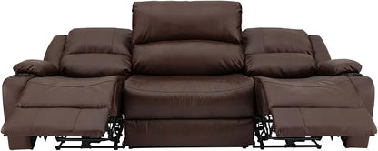 RecPro Charles 94" Powered Triple RV Wall Hugger Recliner | Drop Down Console | RV Furniture with Upgraded 2023 Fabric (Mahogany)