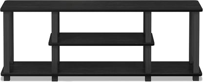 Furinno ‎20 Pounds Turn-N-Tube No Tools 3D 3-Tier Entertainment TV Stand up to 50 inch TV, Square Tubes, Americano/Black