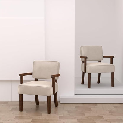 FAGAGA Accent Chair, PU Leather Chair for Living Room Oversized Armchair with Soft Seat and Armrests for Bedroom Dinning Reading Waiting Room (One Chair)