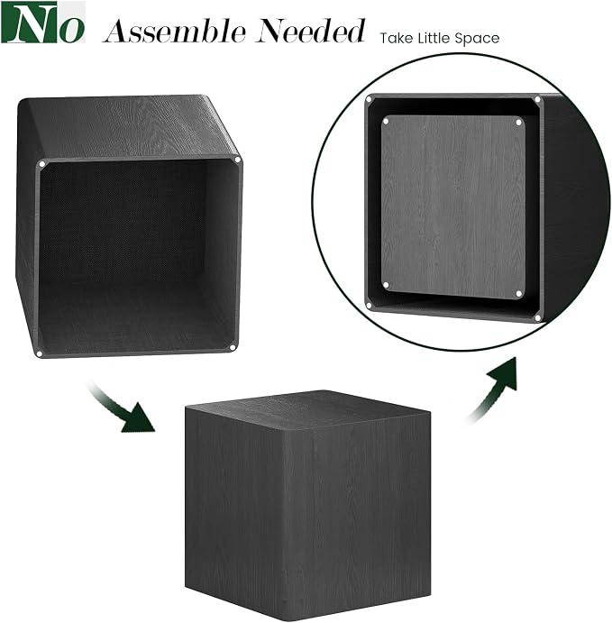 Nesting Coffee Table Set of 2, Modern Coffee Table and End Table Sets, Small Wooden Nesting Side Tables for Living Room Bedroom Apartment(Black)