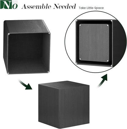 Nesting Coffee Table Set of 2, Modern Coffee Table and End Table Sets, Small Wooden Nesting Side Tables for Living Room Bedroom Apartment(Black)