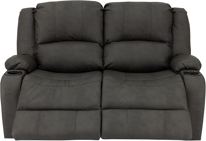 RecPro Charles 58" RV Wall Hugger Reclining Sofa | Gunmetal