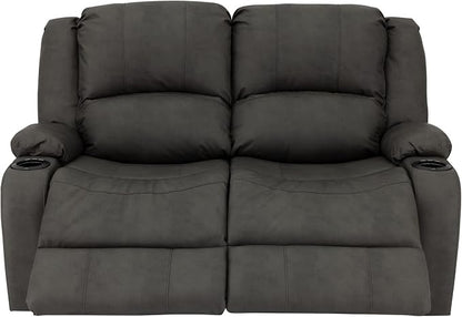 RecPro Charles 58" RV Wall Hugger Reclining Sofa | Gunmetal