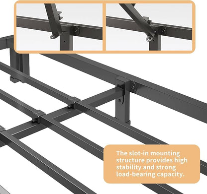 NKZ Full Platform Bed Frame 4 Inch, Heavy Duty Metal Low Profile Bed Frame with Round Corner Legs, 3500lbs Weight Capacity Reinforced Frame, No Box Spring Needed，Noise-Free, Easy Assembly