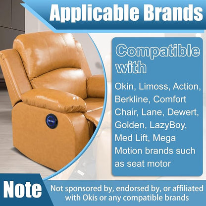 Power Recliner Switch Replacement with Dual USB Ports, 2 Button 5 Pin Round Hand Control, 1.8M Power Recliner Remote Compatible with Ashley Okin Limoss Lane KDPT Kaidi Lift Chair Recliner Sofa