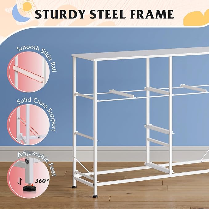 WLIVE Dresser for Bedroom with 8 Drawers, Wide Fabric Dresser for Storage and Organization, Bedroom Dressers, Chest of Drawers for Living Room, Closet, Hallway, Tie-dye Print (Pink, Purple, Blue)