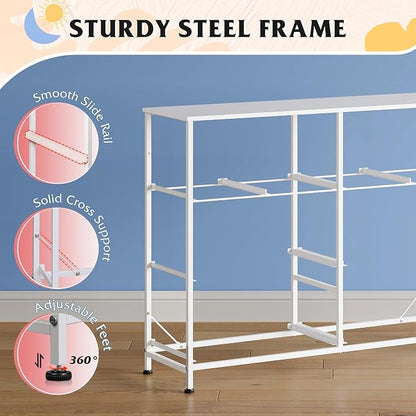 WLIVE Dresser for Bedroom with 8 Drawers, Wide Fabric Dresser for Storage and Organization, Bedroom Dressers, Chest of Drawers for Living Room, Closet, Hallway, Tie-dye Print (Pink, Purple, Blue)
