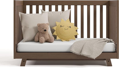 Storkcraft Beckett 3-in-1 Convertible Crib – GREENGUARD Gold Certified, Fits Standard Crib Mattress, Converts to Toddler Bed and Daybed, 4 Mattress Heights, Grow-with-Me Design (Hazelnut)