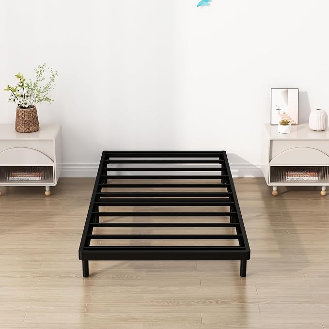 Upcanso Twin Box Spring Bed Base 2 Inch, Low Profile Metal Boxspring Twin Bunkie Board 2 Inch, 2000 Lbs Max Weight Capacity Mattress Foundation, Noise-Free, Easy Assembly