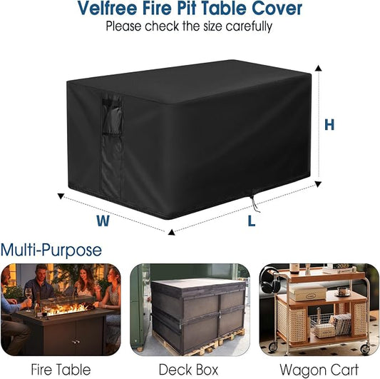 Fire Pit Cover Rectangle,36 Inch Rectangular Firepit Covers,Waterproof Gas Fire Pit Table Cover, Heavy Duty Cover for Outdoor Fireplace/Patio Propane Firepit-36 x 26 x 24 Inch
