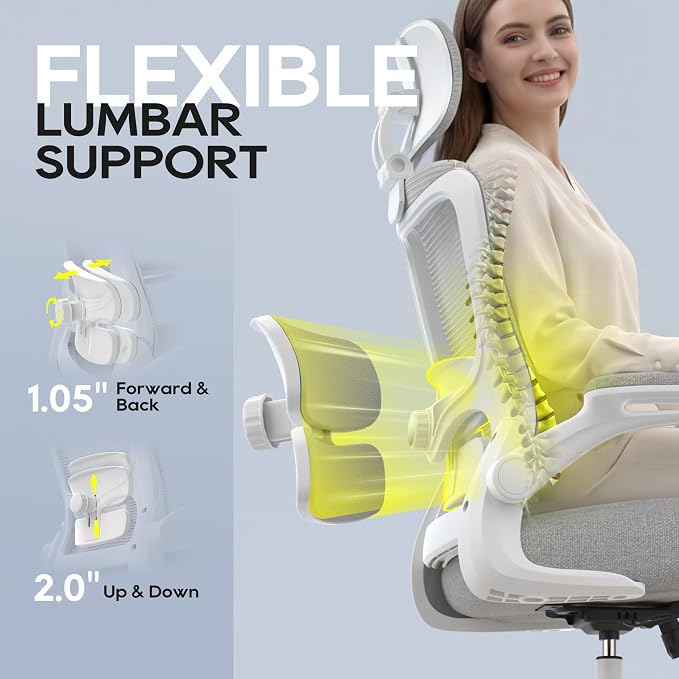 Ergonomic Office Chair for Long Hours, Full-Body Support, Relieve Neck & Back Pressure, 330LBS Capacity, Ideal for Home Office, Office & Study