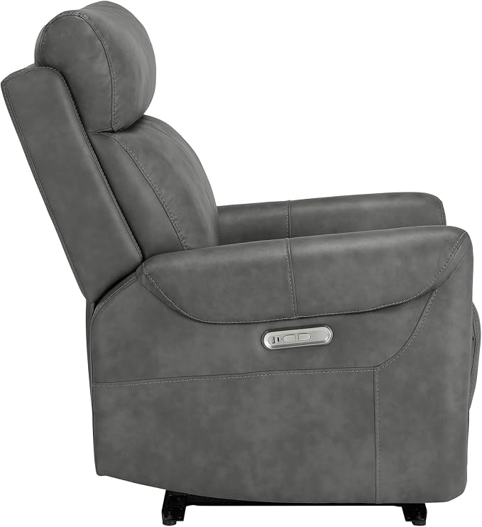 KISLOT Leather Recliner Chair for Adults Wall Hugger RV Recliner with USB Charging Ports Electric Power Reclining Sofa for Living Room Home Theater Seating Bedroom
