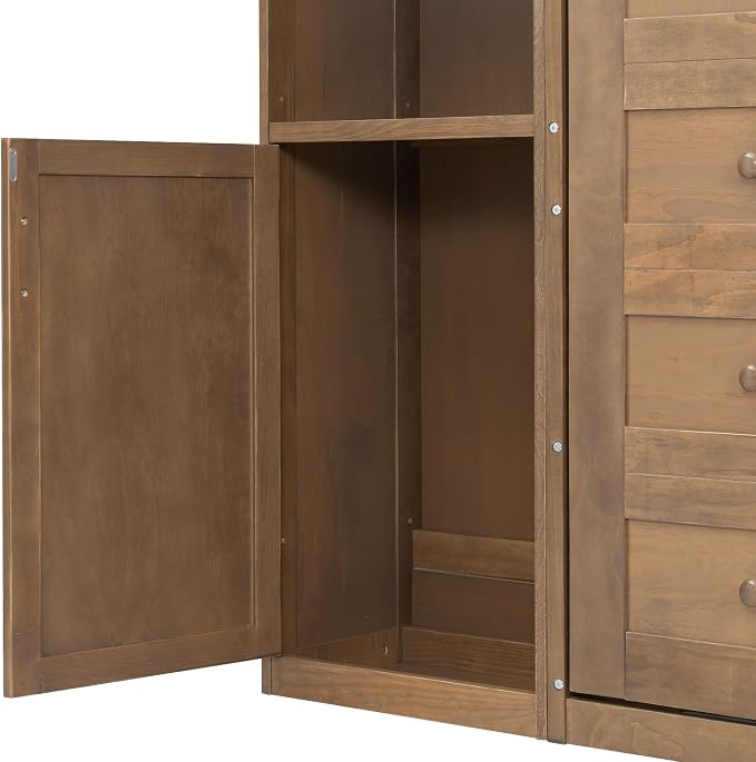 Ball & Cast Murphy Bed Queen Bed Frame with Headboard,Hideaway Bedframe w/Storage Shelves and Cabinets,Wood Wall Chest,Slat Support,can be Folded,No Box Spring Needed,for Small Room,Wood