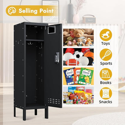 BUTISOW Metal Kids Locker,Metal Cabinet Storage Lockers,Lockable for Employees with Door,54" Height Steel Locker,Lockable Steel Locker for Children's Room, Playroom, School,Gym