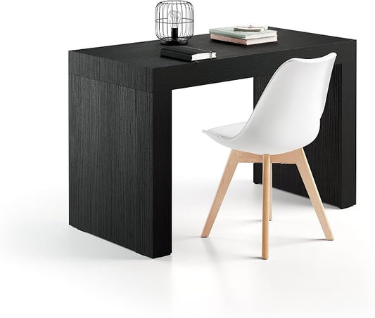 Mobili Fiver, Evolution Desk 47.2 x 23.6 in, Ashwood Black with Two Legs, Made in Italy