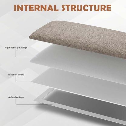 IFNOW Upholstered Wall Mounted Headboard, 3D Soundproof Wall Panels Peel and Stick for Queen Size, Reusable and Removable Tufted Bed Headboard in Linen (9 Panels, 10" x 24")