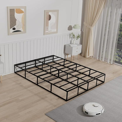 Tyndall 10 Inch Queen Size Box Spring, Heavy Duty Metal Box Spring for Queen Size Bed Mattress Foundation with Fabric Cover, Noise-Free, Non Slip, Easy Assembly