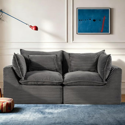 Boneless Couch Sectional Sofas Cloud Couches for Living Room | 74.8'' Modern Modular Cloud Sofa with Pillows for Bedroom