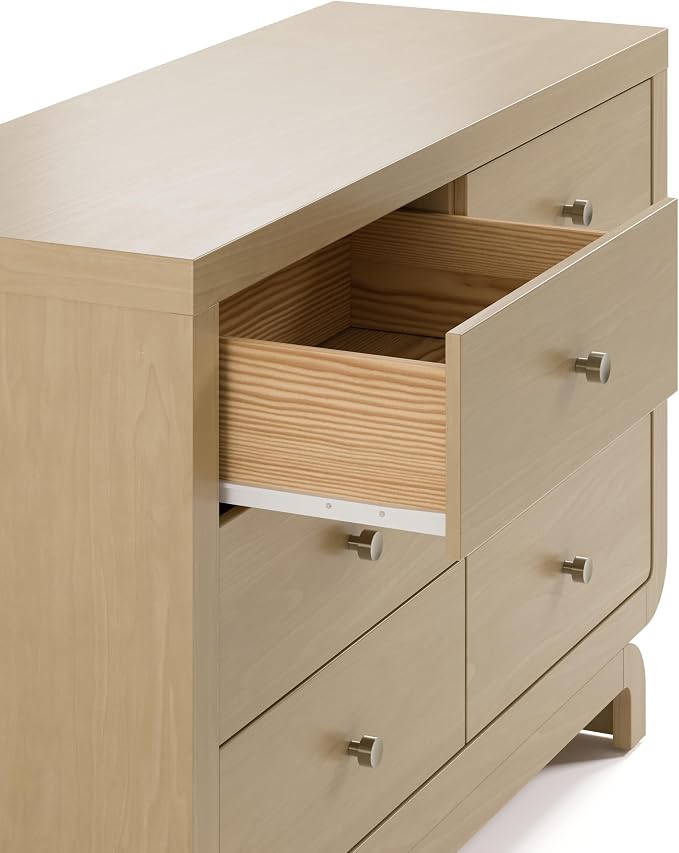 Storkcraft Santorini 6 Drawer Double Dresser (Driftwood) - GREENGUARD Gold Certified, Interlocking Drawer System, Dresser Drawer Organizer for Kids Bedroom