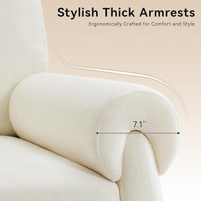 Accent Chairs Set of 2, Modern Living Room Chairs, Comfy Single Sofa Chair with Thick Cushion and Armrests, Upholstered Reading Club Chair, Arm Chair for Living Room Bedroom, Beige